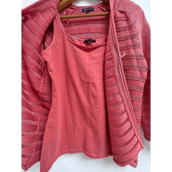 Vintage Anne Klein Womens 3/4 Sleeve One Button Cardigan with Inner & Sweater Pi - Picture 5 of 16